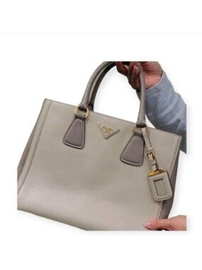 Authentic Prada Saffiano Top Handle Bicolour Bag